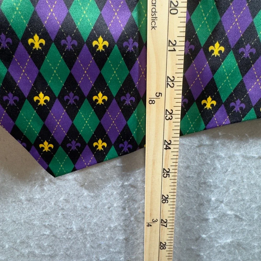 1699 | NWT Mardi Gras New Orleans Harlequin Fleur De Lis Vest Set Purple M